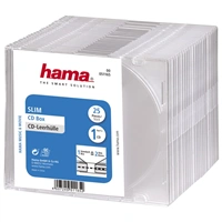 Hama CD Slim Box, obal na 1 cd/dvd, priehľadný, balenie 25 ks (cena za balenie)