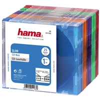 Hama CD Slim Box, obal na 1 cd/dvd, mix farieb, balenie 25 ks (cena za balenie)