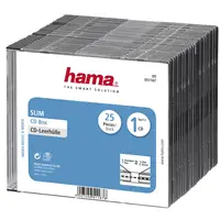 Hama CD Slim Box, obal na 1 cd/dvd, priehľadný/čierny, balenie 25 ks (cena za balenie)
