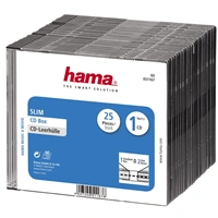 Hama CD Slim Box, obal na 1 cd/dvd, priehľadný/čierny, balenie 25 ks (cena za balenie)