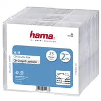 Hama CD Slim Double Box, obal na 2 cd/dvd, priehľadný, balenie 25 ks (cena za balenie)
