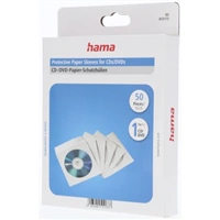 Hama papierové obaly na CD/DVD, biele, krabička na zavesenie, balenie 50 ks (cena za balenie)