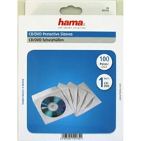 Hama ochranný obal pre CD/DVD, 100 ks/bal, biely, balenie škatuľka na zavesenie