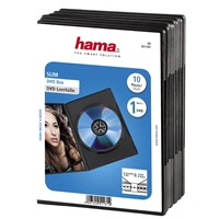 Hama Slim, obal na 1 DVD, s fóliou, čierny, balenie 10 ks (cena za balenie)