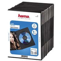 Hama Slim, obal na 1 DVD, s fóliou, čierny, balenie 25 ks (cena za balenie)