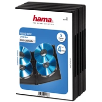 Hama DVD Quad Box, obal na 4 DVD, s fóliou, čierny, balenie 5 ks (cena za balenie)