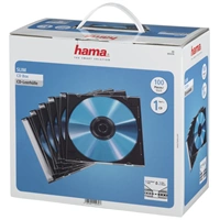 Hama CD Slim Box, obal na 1 cd/dvd, priehľadný/čierny, balenie 100 ks (cena za balenie)