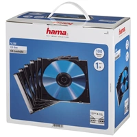 Hama CD Slim Box, obal na 1 cd/dvd, priehľadný/čierny, balenie 100 ks (cena za balenie)