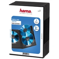 Hama DVD box na 3 DVD, s fóliou, čierny, 5 ks