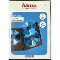 Hama DVD box na 3 DVD, s fóliou, čierny, 5 ks