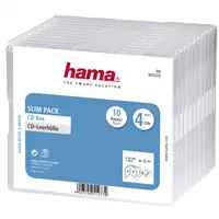 Hama CD Slim Box, obal na 4 cd/dvd, priehľadný, balenie 10 ks (cena za balenie)