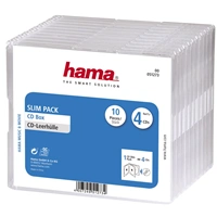 Hama CD Slim Box, obal na 4 cd/dvd, priehľadný, balenie 10 ks (cena za balenie)