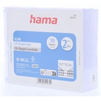 Hama CD Slim Double Box, obal na 2 cd/dvd, priehľadný, balenie 10 ks (cena za balenie)