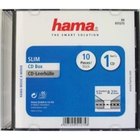 Hama CD BOX SLIM náhradný obal, 10 ks/bal., transparentná/čierna