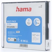 Hama CD Multi-Pack, obal na 6 CD/DVD, priehľadný/čierny