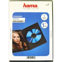 Hama DVD obal na 1 DVD, s fóliou, čierny, 5 ks