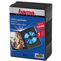 Hama DVD obal na 1 DVD, s fóliou, čierny, 5 ks