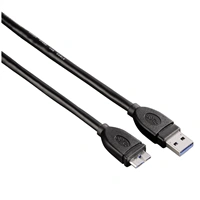 Hama USB 3.0 kábel, typ A - micro B, 0,75 m, čierny