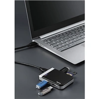 Hama USB 3.1 hub/čítačka kariet s USB-C adaptérom