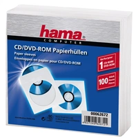 Hama ochranný obal na CD/DVD, 100 ks/bal, biely, balenie PE fólie