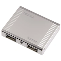 Hama USB 2.0 HUB 1:4 "Alu Mini", strieborný