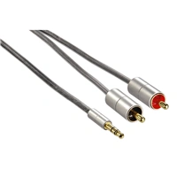 Hama AluLine, prepojovací kábel jack vidlica 3,5 mm - 2x cinch (RCA) vidlica, 1 m