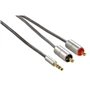 Hama AluLine, prepojovací kábel jack vidlica 3,5 mm - 2x cinch (RCA) vidlica, 1 m
