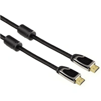 Hama HDMI kábel vidlica-vidlica, 5 m, pozlát., ferit. filtre, kovové vidlice, opletený, Ethernet