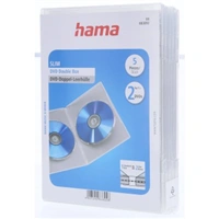 Hama Slim Double, obal na 2 DVD, s fóliou, priehľadný, balenie 5 ks (cena za balenie)