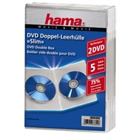 Hama obal na 2 DVD Slim, transparentný, 5 ks