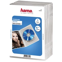 Hama DVD obal na 1 DVD, s fóliou, priehľadný, 5 ks