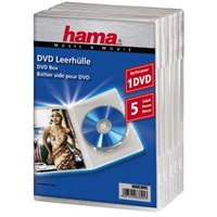 Hama DVD obal na 1 DVD, s fóliou, priehľadný, 5 ks