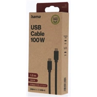 Hama USB-C 3.2 Gen1 kábel, 1,5 m, 5 Gb/s, 100 W, Ecosential