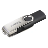 Hama USB 2.0 Flash Drive Rotate, 16 GB, 10 MB/s, čierna/strieborná