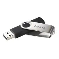 Hama USB 2.0 Flash Drive Rotate, 16 GB, 10 MB/s, čierna/strieborná