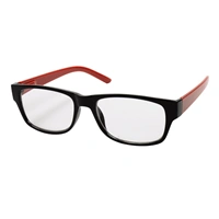 Filtral okuliare na čítanie, plastové, čierne/červené, +1,5 dpt