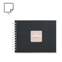 Hama album klasický špirálový FINE ART 24x17 cm, 50 strán, nová čierna, biele listy