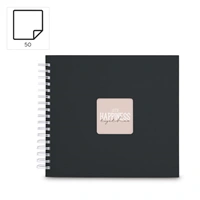 Hama album klasický špirálový FINE ART 28x24 cm, 50 strán, nová čierna, biele listy