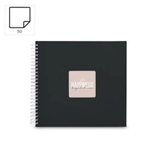 Hama album klasický špirálový FINE ART 36x32 cm, 50 strán, nová čierna, biele listy