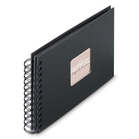 Hama album klasický špirálový FINE ART 24x17 cm, 50 strán, nová čierna, čierne listy