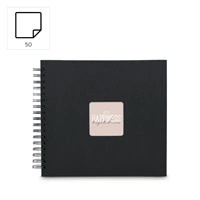 Hama album klasický špirálový FINE ART 28x24 cm, 50 strán, nová čierna, čierne listy