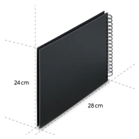 Hama album klasický špirálový FINE ART 28x24 cm, 50 strán, nová čierna, čierne listy