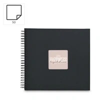 Hama album klasický špirálový FINE ART 36x32 cm, 50 strán, nová čierna, čierne listy