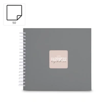 Hama album klasický špirálový FINE ART 28x24 cm, 50 strán, kamenná šedá, biele listy