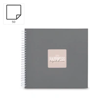 Hama album klasický špirálový FINE ART 36x32 cm, 50 strán, kamenná šedá, biele listy