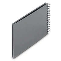 Hama album klasický špirálový FINE ART 24x17 cm, 50 strán, kamenná šedá, čierne listy