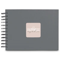 Hama album klasický špirálový FINE ART 24x17 cm, 50 strán, kamenná šedá, čierne listy