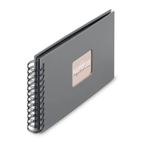 Hama album klasický špirálový FINE ART 24x17 cm, 50 strán, kamenná šedá, čierne listy