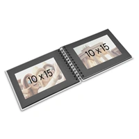 Hama album klasický špirálový FINE ART 24x17 cm, 50 strán, kamenná šedá, čierne listy