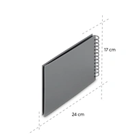 Hama album klasický špirálový FINE ART 24x17 cm, 50 strán, kamenná šedá, čierne listy